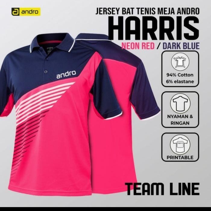 Produk Unggulan Kaos Shirt Tenis Meja Pingpong Andro Harris Original Jersey