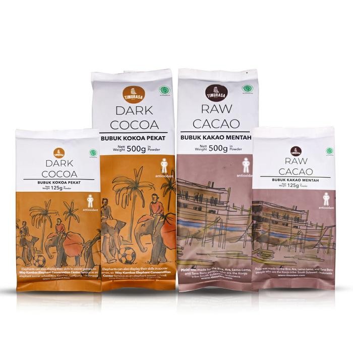 

Timurasa raw cacao & dark cocoa 100% - hot coklat / chocolate drink powder - bubuk coklat - cokelat