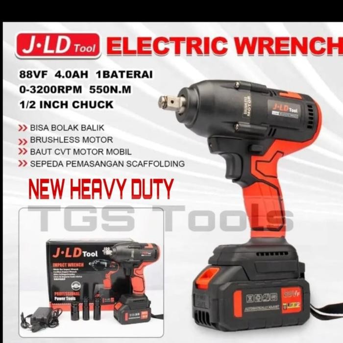 Impact Wrench Jld J88S 550Nm 1 Baterai Brushless Cordless