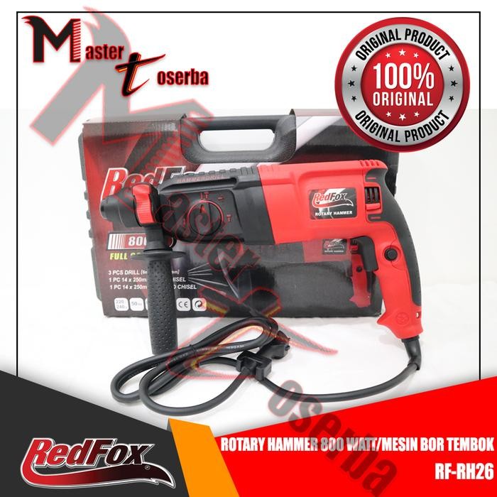 Rotary Hammer 26 Mm 800 Watt Redfox Mesin Bor Bobok Beton