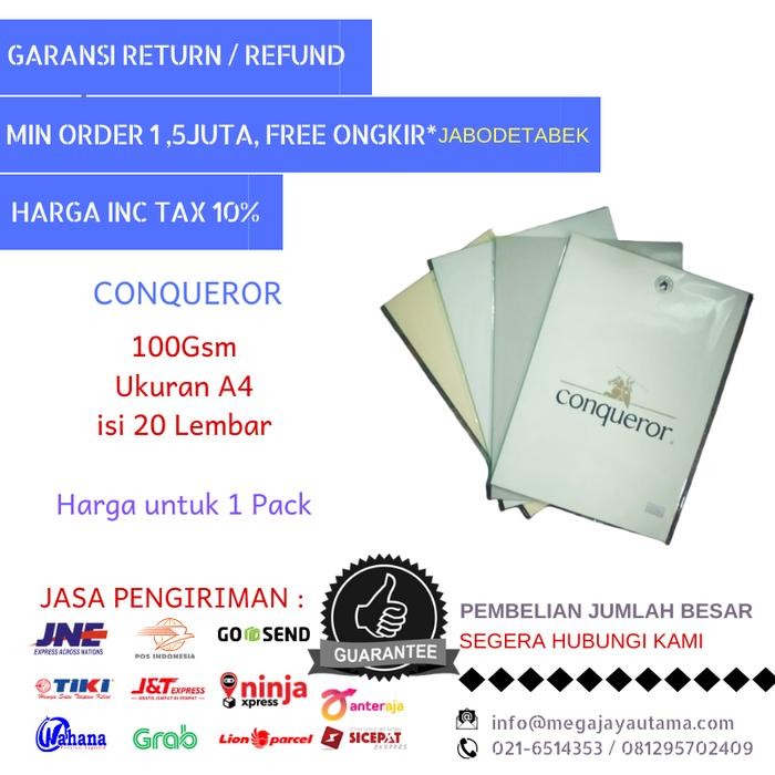 

[Deli Atk] Kertas Conqueror 100 Gr A4-20 Lbr 21262 Velum / Cream