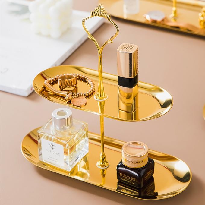 Tempat Kue 2 Tier / 3 Tier / 4 Tier Stainless Steel Fruit Plate Cup Cake Display Rack Dessert Table