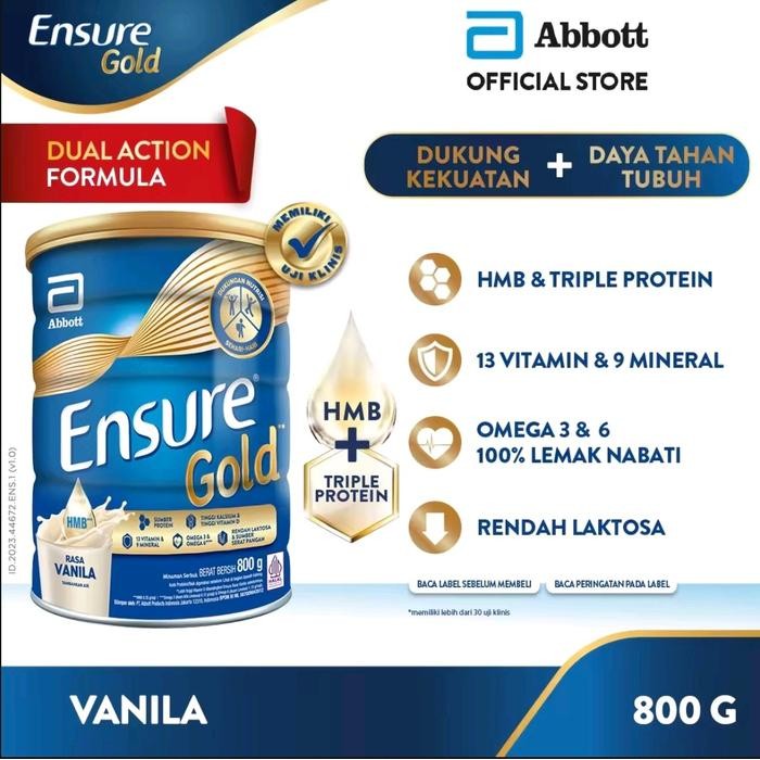 

Barbara.storee ENSURE GOLD vanila & coklat 800gr-susu nutrisi rendah laktosa exp masih lama