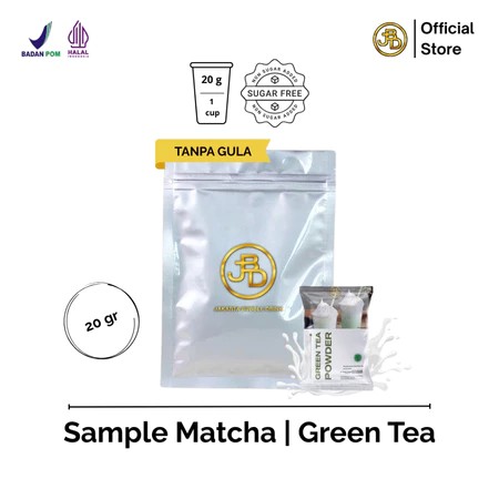 

Sample Bubuk Minuman Premium Rasa Rasa Green Tea Halal 20gr Siap Seduh | JBD
