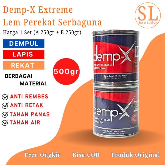 LEM EPOXY ANTI BOCOR DEMP-X 500G MEREKAT DALAM AIR KOLAM IKAN - RENANG