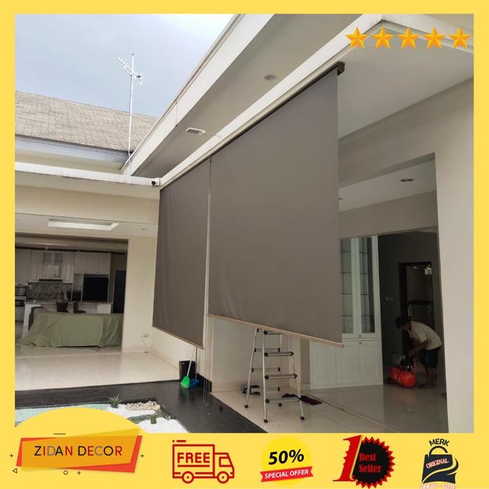 harga tirai outdoor suntek blind tampias hujan