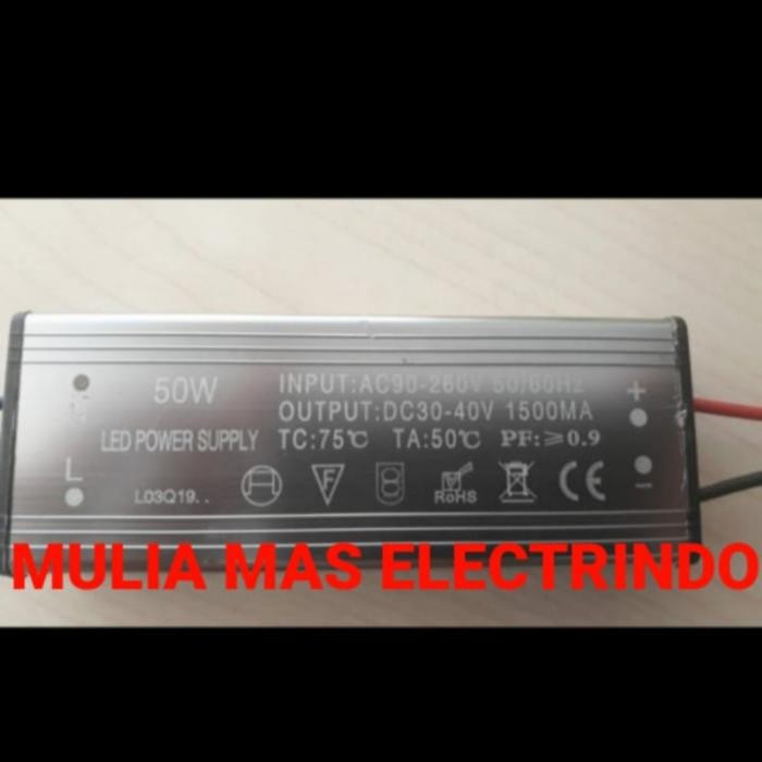 BALLAST TRAVO ADAPTOR TRAFO LED DRIVER LAMPU SOROT PJU 50 W 50 WATT