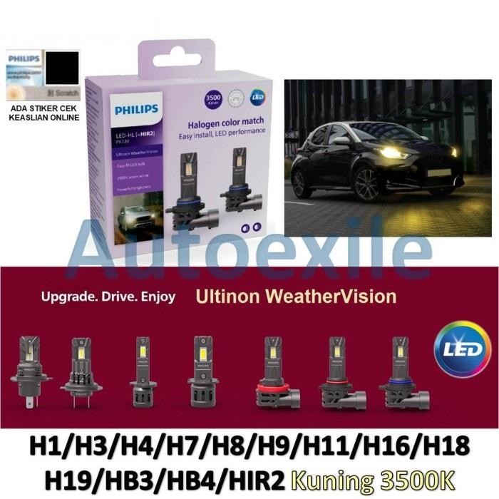 Philips Weathervision Led H3 H4 H7 H11 H18 H19 Hb3 Hb4 3500K Kuning