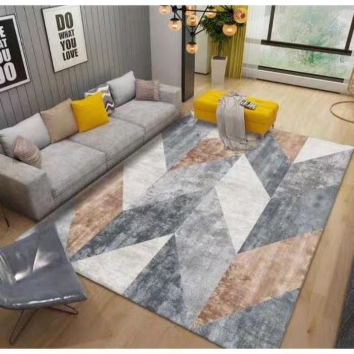 Karpet Permadani Karpet Lantai Rumah Modern Motif Minimalis 160 X 210