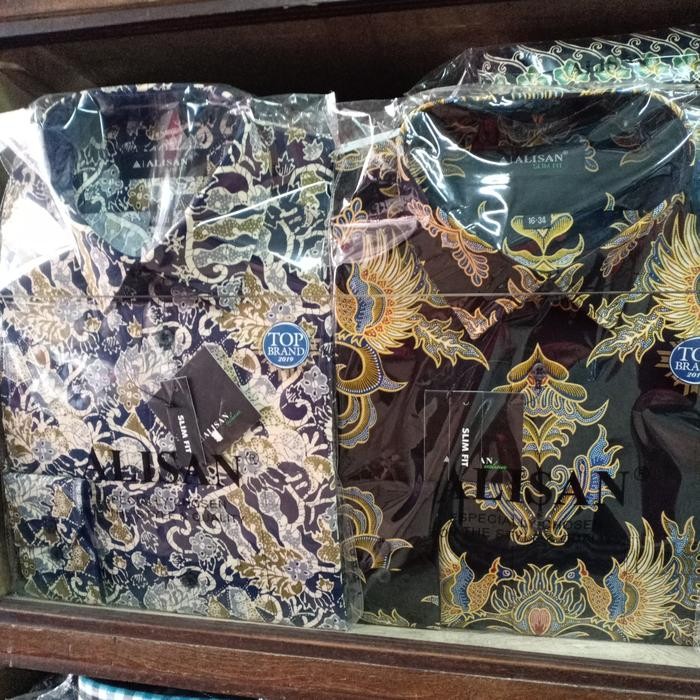 kemeja Alisan batik pria lengan panjang 14.5 - 16