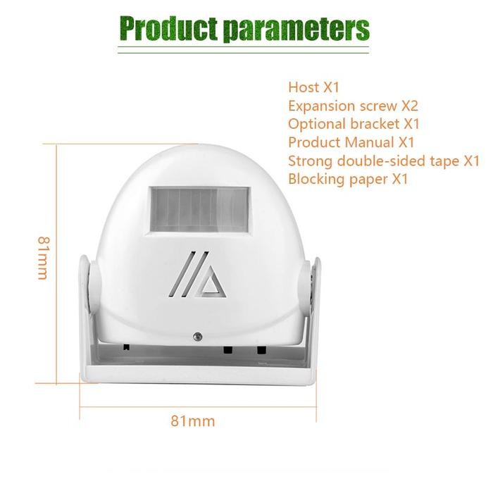 Bel Sensor Gerak Inframerah Perangkat Selamat Datang Tamu Bel Pintu