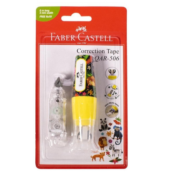 

correction tape faber castell qar 506 - barrel fancy yellow kode 460