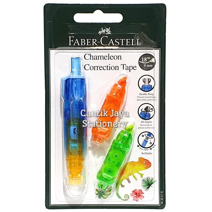 

faber castell correction tape chameleon + 2 refill kode 404