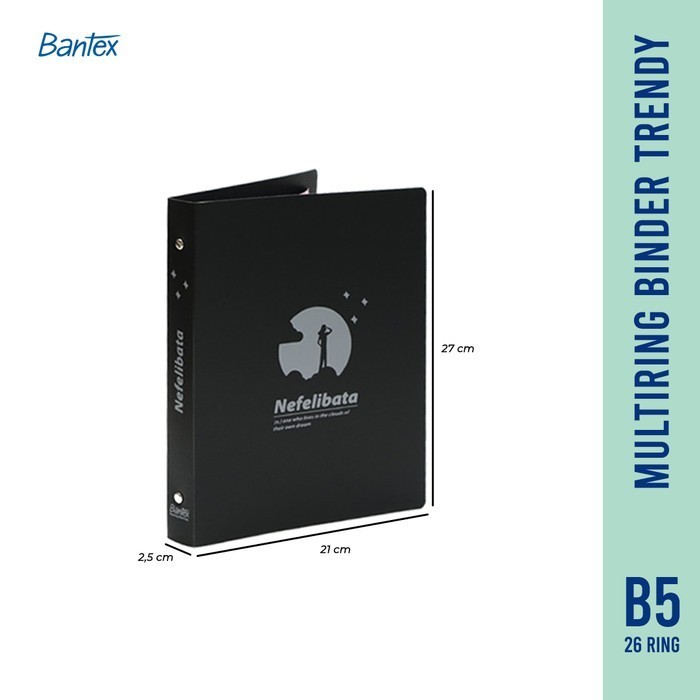 

BANTEX MULTIRING BINDER TRENDY B5 26 RING #3326 KODE 616