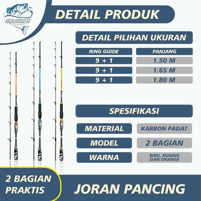 Diskon Aquasea Joran Pancing Bawal 1.50M-1.80M Carbon Fiber Alat Ikan Umpan Lure Reel Cod