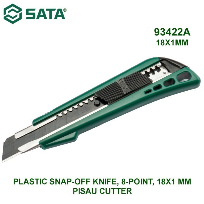 

PISAU CUTTER 93422A - PLASTIC SNAP-OFF KNIFE, 8-POINT, 18X1 MM SATA