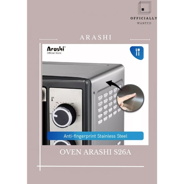 (Expert) ARASHI Oven Electric S26A Kapasitas 26 Liter Body Dalam