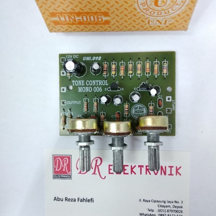 (Expert) Kit Tone Tune Control Tun Kontrol Mono 2TR 2 Transistor UN 006 UNI