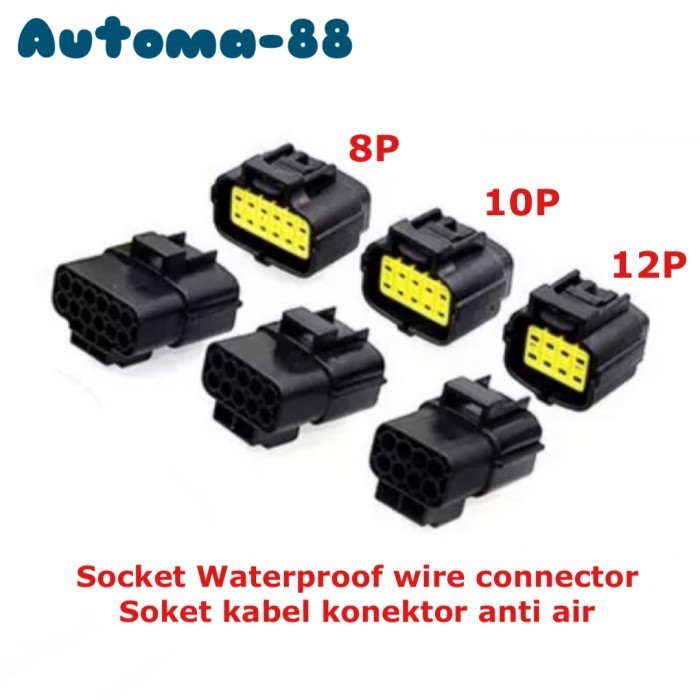 (Expert) Soket kabel konektor otomotif motor mobil 8 10 12 pin kabel anti air