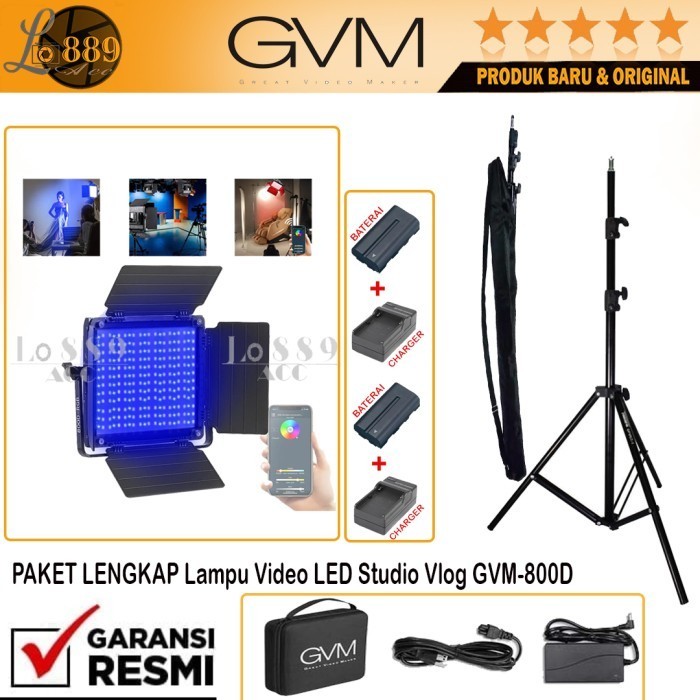 (Expert) PAKET Lampu Video LED Studio Vlog GVM-800D-RGB GVM 800D