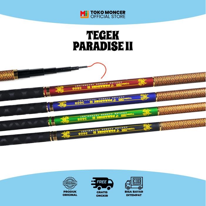Joran Tegek Mancing Paradise Ii Fiber Coating Carbon Ringan Anti Slip