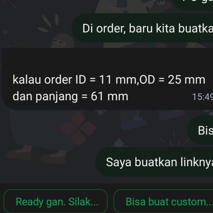 STAINLESS STEEL BOSH CUSTOM ID 11mm, OD 25mm, Panjang 60mm