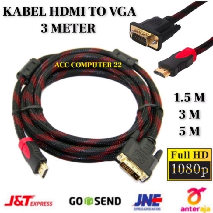 [Expert] KABEL HDTV TO VGA 3 METER / CABLE HDTV TO VGA 3M / HDTV TO