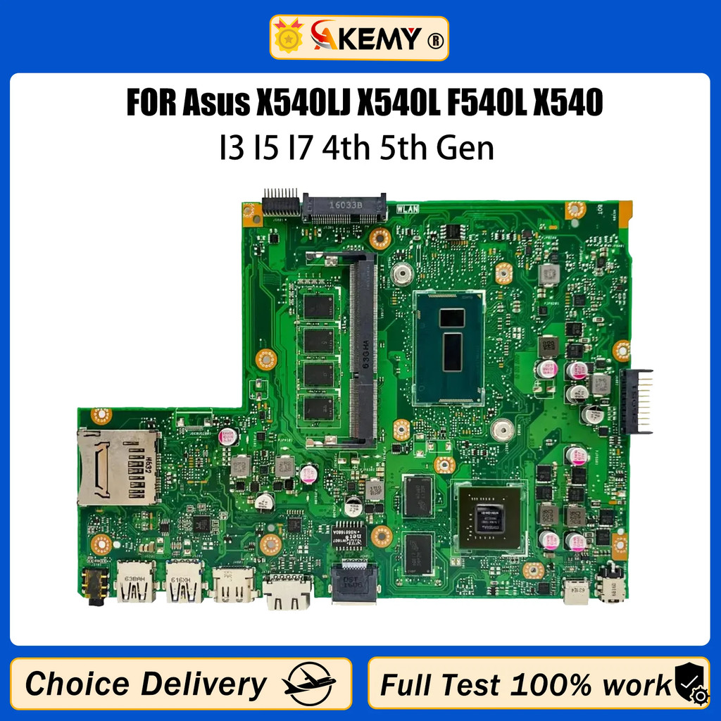 AKMEY X540LJ Laptop Motherboard I3 I5 I7 4th 5th Gen CPU 0GB 4GB RAM For Asus X540LJ X540L F540L X54