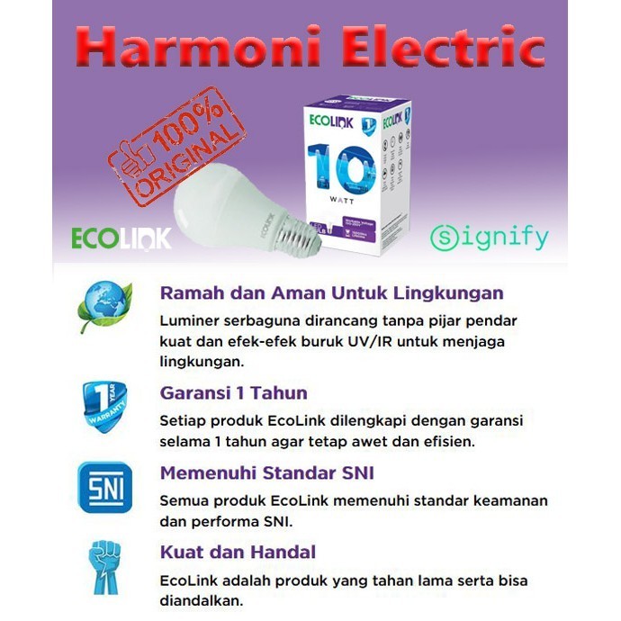 (Expert) Lampu LED ECOLINK 10W 10 Watt Cahaya Putih Promo