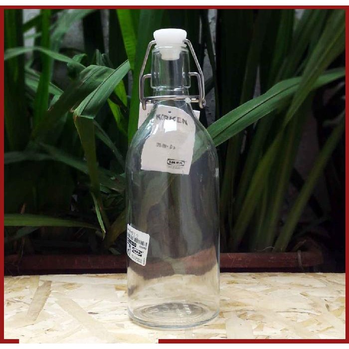 (Expert) Botol kaca bening dengan penutup / BOTOL BELING 1 liter & 0,5 liter