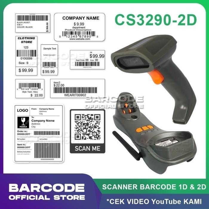 Scanner Barcode Scanlogic CS3290 Imager Wireless 1D & 2D Scan CS-3290
