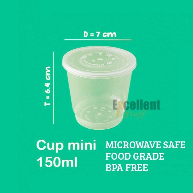 

Cup Mini 150 Ml / Cup Pudding /Cup Sambal /Cup Slime 1000 Pcs/Dus Gratis Ongkir