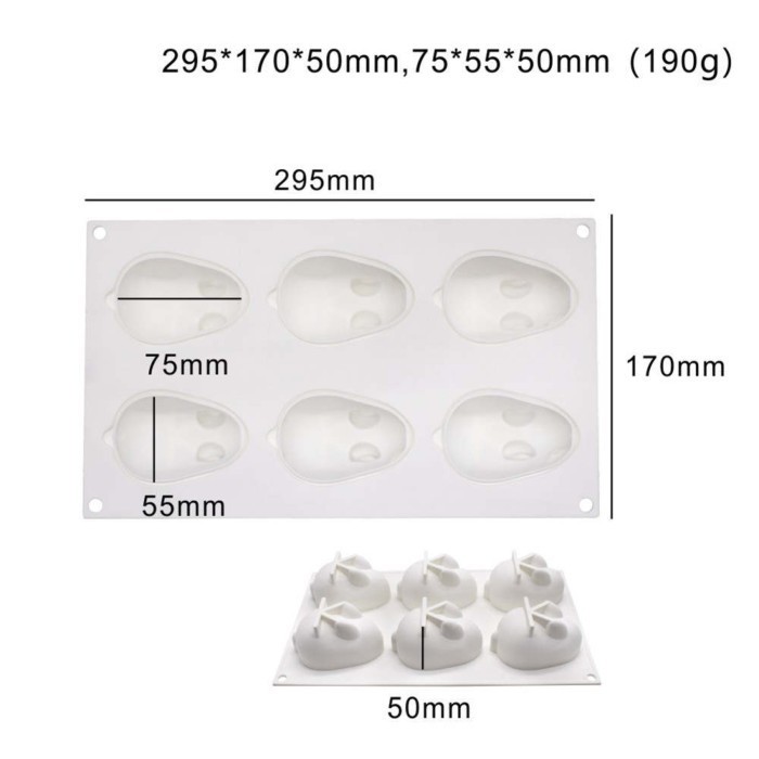 

6 Bunnies Entremet Mold Mould Silicone Cetakan Kue Cake Gratis Ongkir