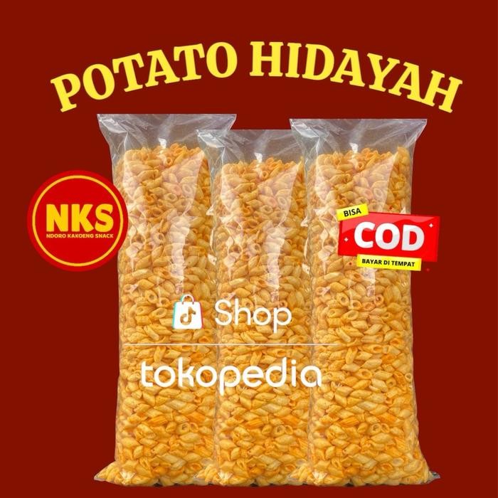 

POTATO HIDAYAH ,POTATO PENDEK 1 BALL 850 GR camilan Food Snack Kentang Kering Spicy Keripik Cemilan
