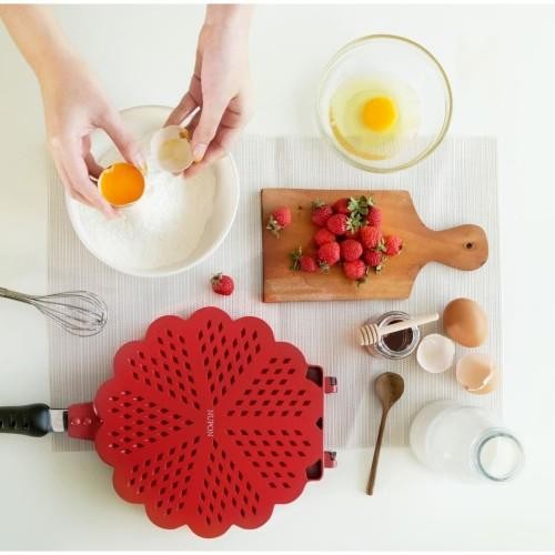 Cetakan Waffle Hati Bahan Teflon - Waffle Maker Nupon -Cetakan Waffle Croffle Alat Masak Waffle
