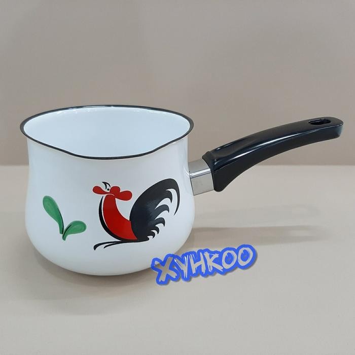PANCI ENAMEL MILK PAN EJIRI AYAM JAGO KUKURUYUK KITCHENWARE