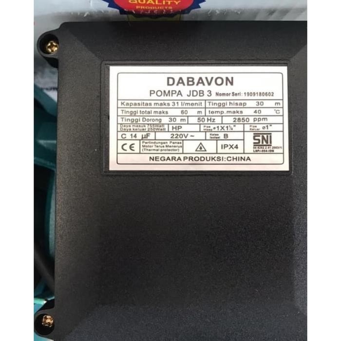 Spesial Pompa Air Jet Pump Dabavon Jdb-3 255 Sumur Dalam Otomatis