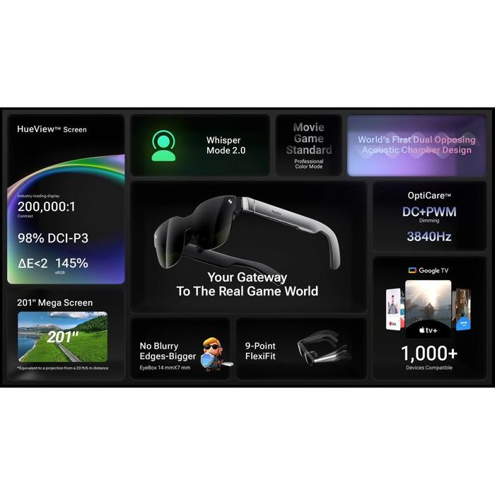 RayNeo Air 3S AR Glasses Micro OLED 201 Screen Display 3D HD Private Cinema Pocket TV for Mobile