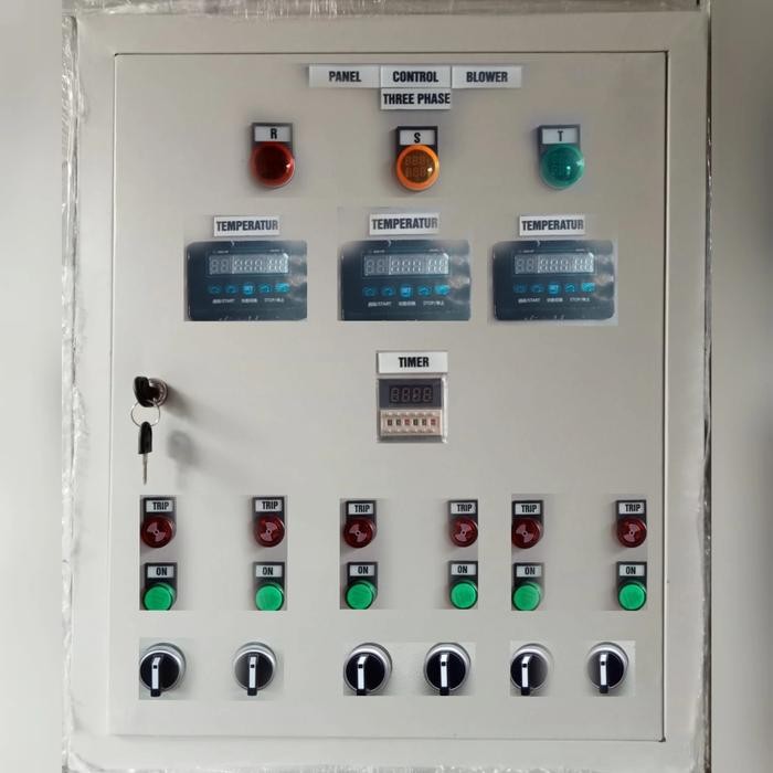 panel blower kandang ayam,3 phase,6 blower,3 temperatur 1 timer,