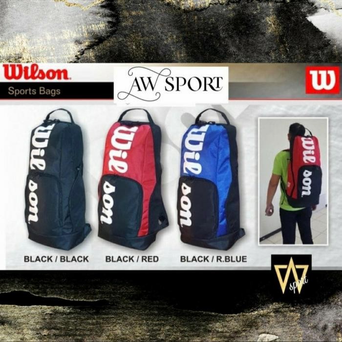 Tas Ransel Tenis Wilson Panjang/Tas tenis/tas raket tenis Wilson Biru Terlaris