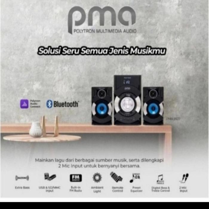 Speaker Multimedia Aktif Polytron Pma 9527 Pma9527 Pma-9527 Bluetooth