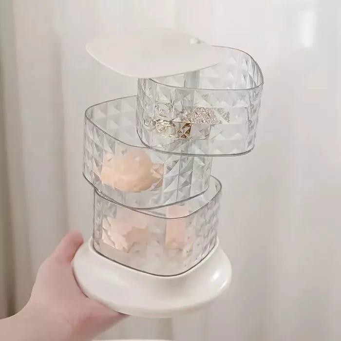 Tempat Bumbu Dapur / Rak Bumbu Dapur Putar 3 susun dan 4 susun / Rak Tempat Bumbu Crystal 4 Susun