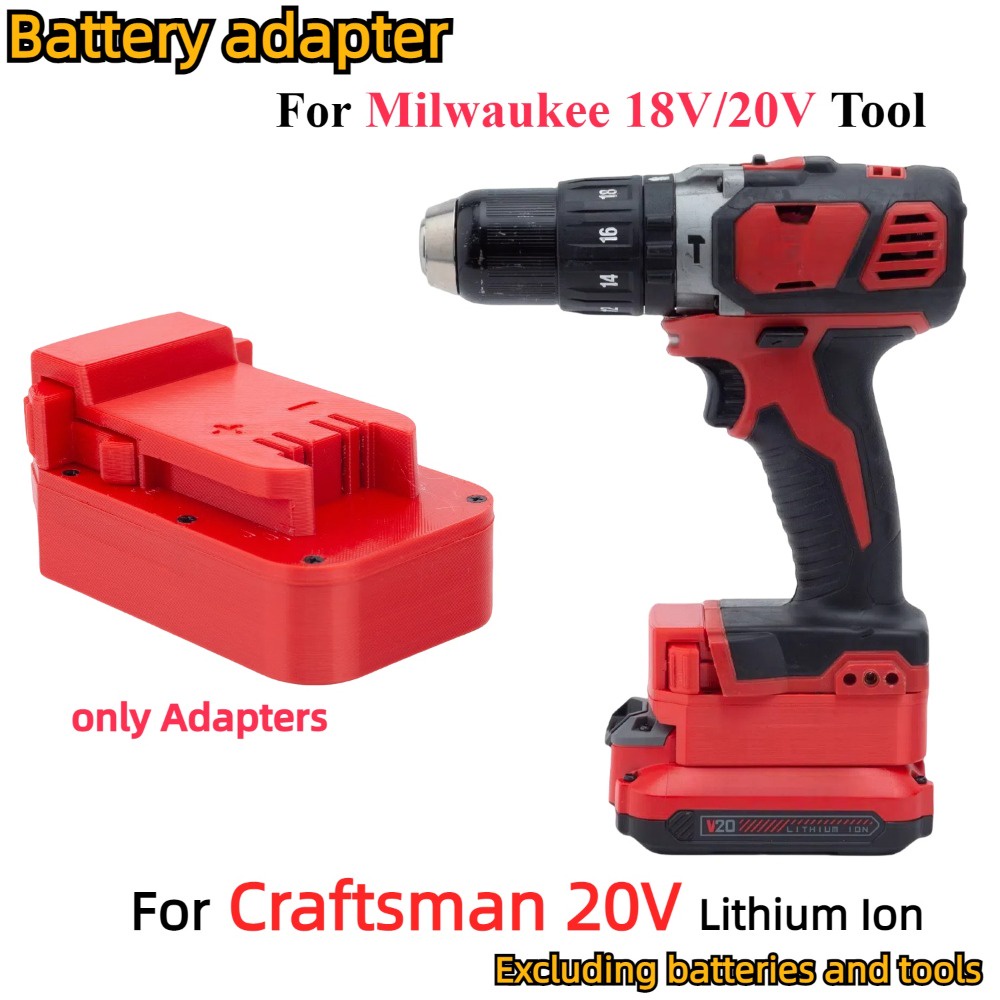 DOSD Adapter/Converter For Craftsman 20V Li-ion Battery TO Milwaukee 18V/20V Cordless Electric Drill