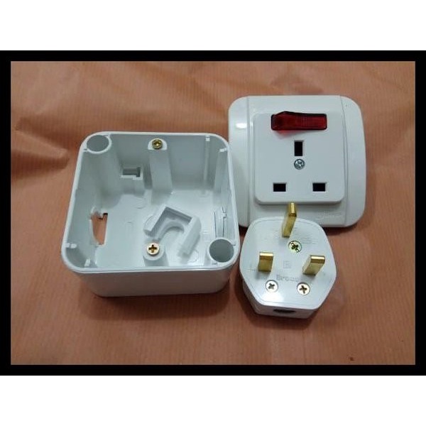 READY SET STEKER AC BROCO COLOKAN KAKI 3 PLUS STOP KONTAK INBOW & OUTBOW