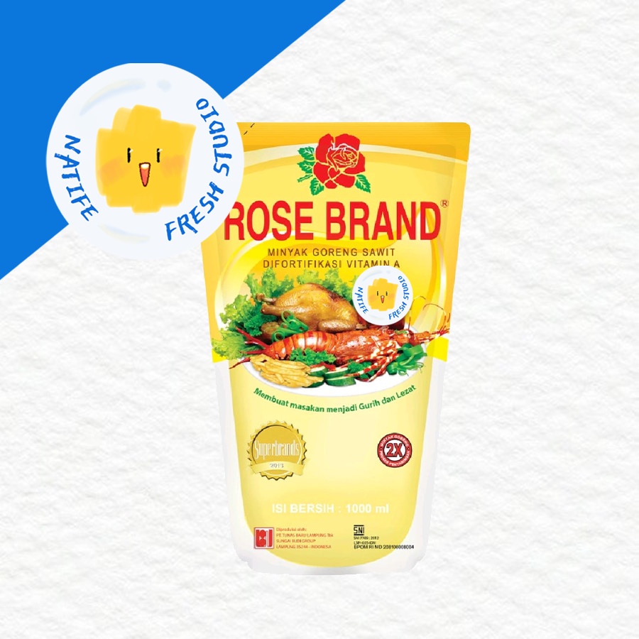 

ROSE BRAND MINYAK GORENG 1 liter 1000 ml Pouch Refill | Rosebrand Cooking Vegetable Oil 1 L 1L pcs dus