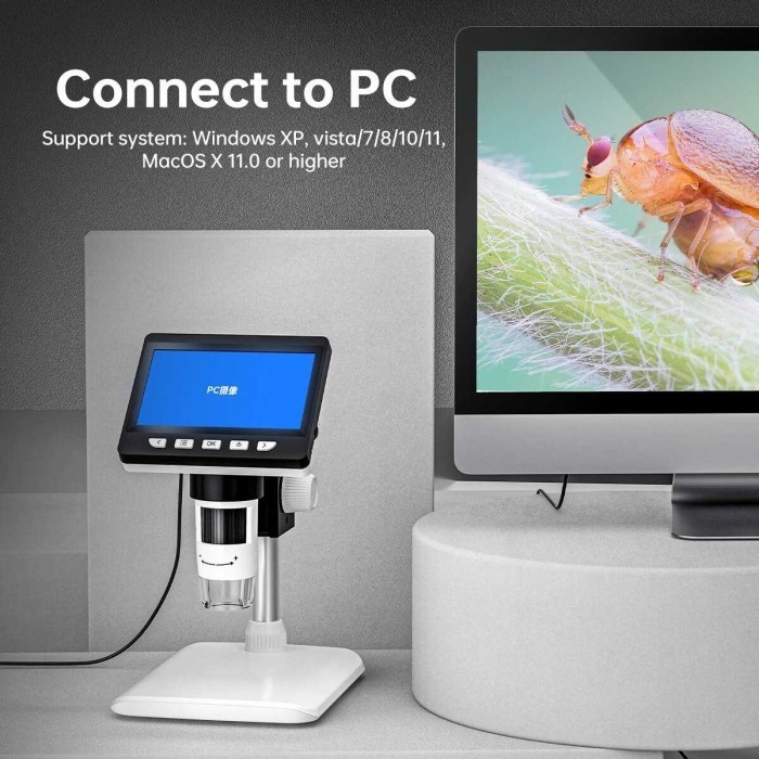 

TERBARU MIKROSKOP MICROSCOPE DIGITAL PORTABLE ULTRA ZOOM 1000X 1080P IPS 4.3 INCH 2000MAH COD