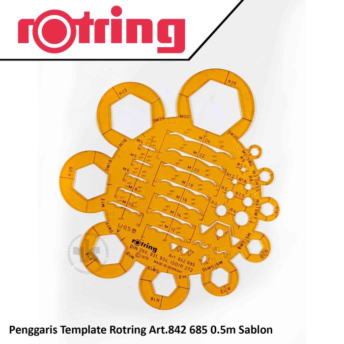 

KUYY ROTRING PENGGARIS TEMPLATE / SABLON ART.842 685 0.5M DIN250.931.934 COD