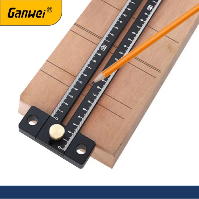 

READY GANWEI 0038B PENGGARIS T ALUMINUM WOODWORKING SCRIBE T-RULER 280MM COD