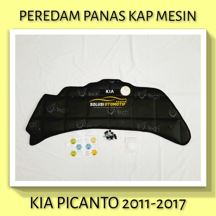 KIA PICANTO 2011-2017 Peredam Panas Kap Mesin Mobil VTECH + Klip
