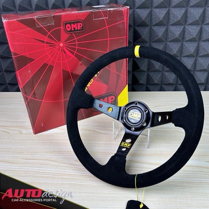 OMP Stir Racing Mobil Kulit Suede Celong 14 Inch Universal